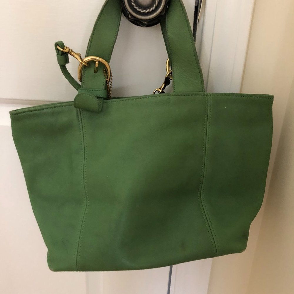 Green Coach handbag